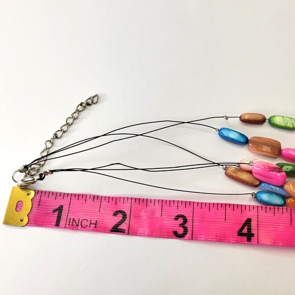 Colored Bead Pendant Necklace - Picture 5 of 10